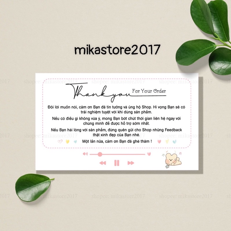 Combo 100 Card Cảm Ơn Khách Hàng, Card Thank You