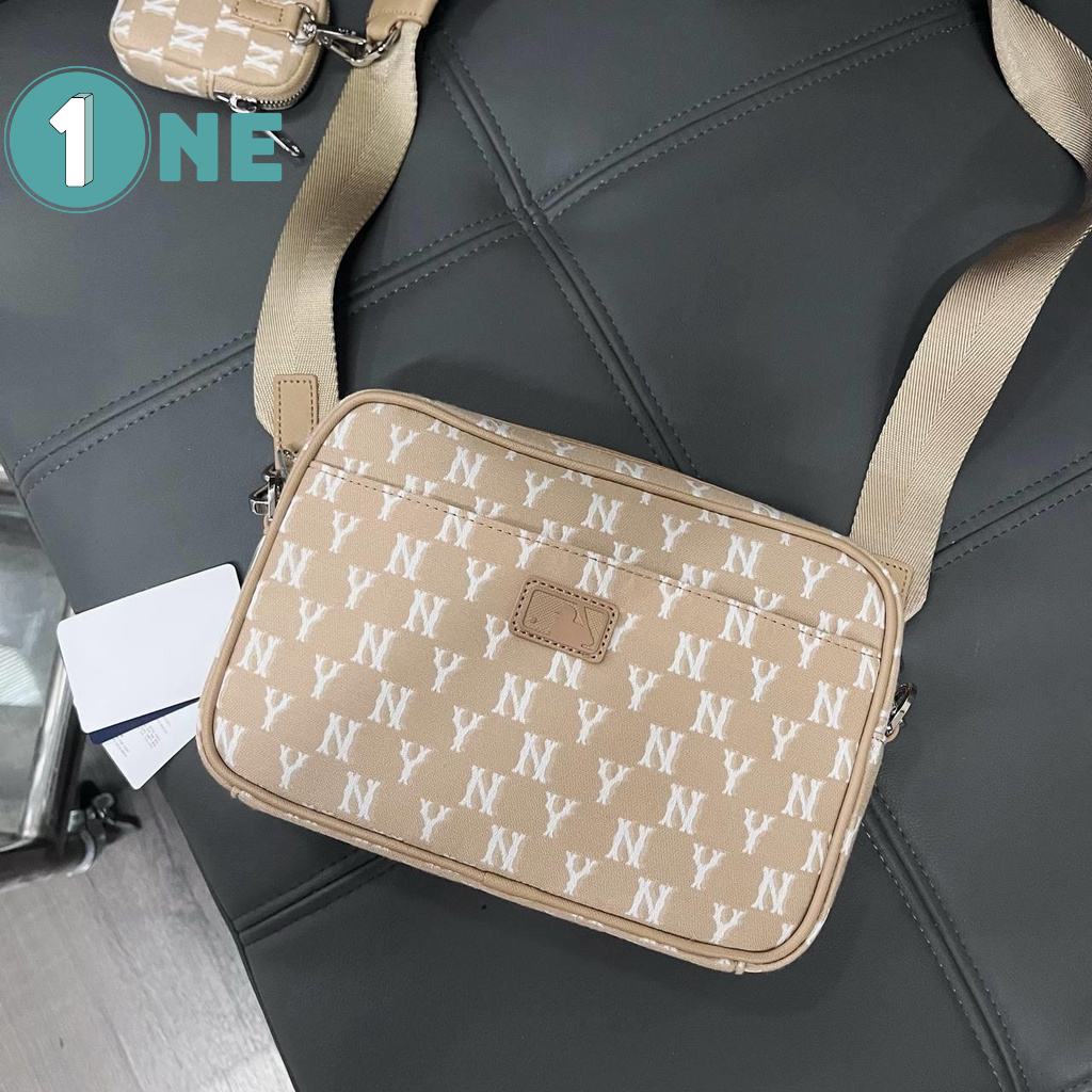 ( Chuẩn Hãng ) Túi Đeo Chéo MLB NY Monogram Jacquard Crossbody Bag New York Yankees Size 23 Full Tag Mac