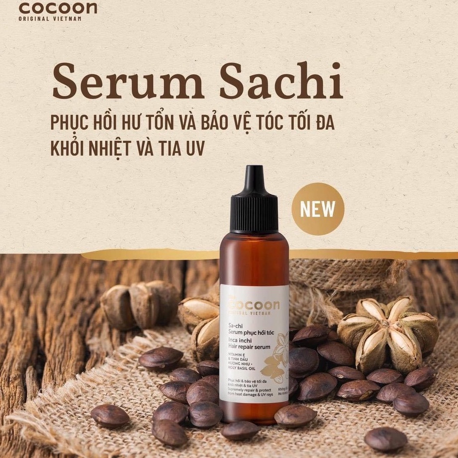 Serum Tóc Cocoon Sa-chi Phục Hồi Hư Tổn Bảo Vệ Tối Đa Khỏi Nhiệt và Tia UV - Chai 70ml