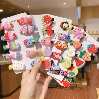 Set 10 kẹp tóc hoạt hình phong cách Hàn Quốc cho bé