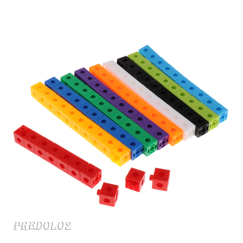 Bộ 100 Khối Nhựa Học Toán 10 Màu Predolo2
