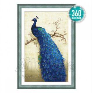 (TRANH CHƯA ĐÍNH ĐÁ)Tranh đính đá chim công 71427