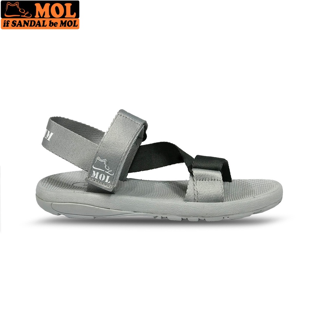 Giày Sandal MOL Nam Nữ Quai Chéo Đế Cao Su Quai Dù Đi Học Đi Làm Đi Chơi Mã MS1166