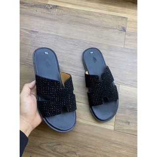 [Ảnh thật+Ktra Hàng] Dép lê da HM đính đá💥💥