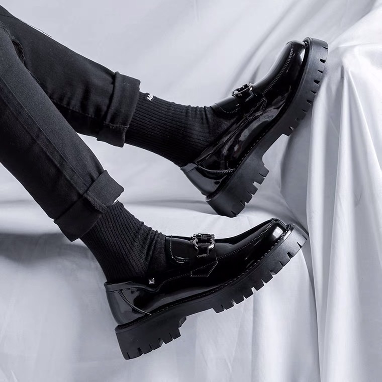 Giày Chunky Loafers nam, Giày da HOMME hiện đại đế đúc tăng 4,5cm chiều cao 21288-R