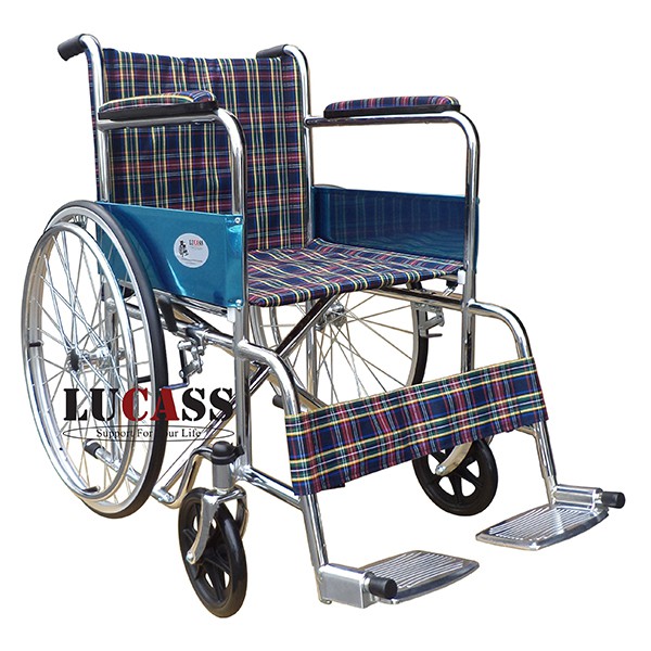 Xe lăn vải sọc caro Lucass X-97