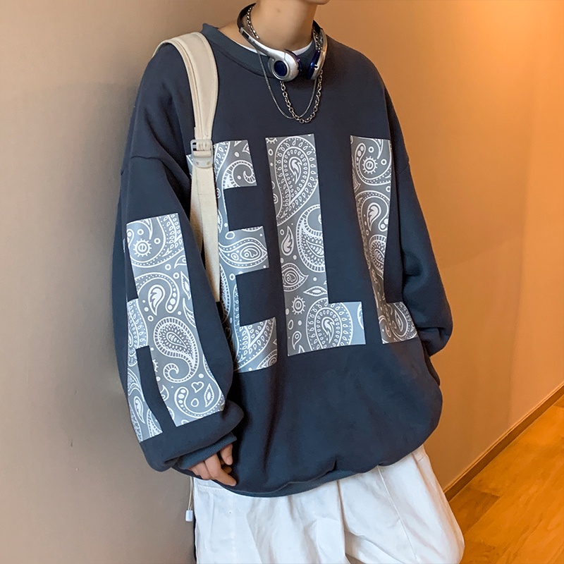 Áo thun tay dài cổ tròn in hình thời trang cho nam