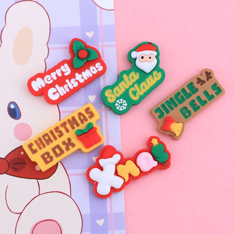 Set 10 Phụ Kiện Trang Trí Giáng Sinh Bằng Nhựa Cho Điện Thoại