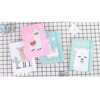 SIÊU RẺ - Sổ tay ghi chú LLAMA dây kéo A6 cực dễ thương - Kawaii Cute Animal Sheep Alpaca Notebook Planner