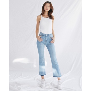 TheBlueTshirt - Quần Jeans Ống Loe Nữ Màu Xanh Nhạt - Power Flare Jeans Light Blue Wash