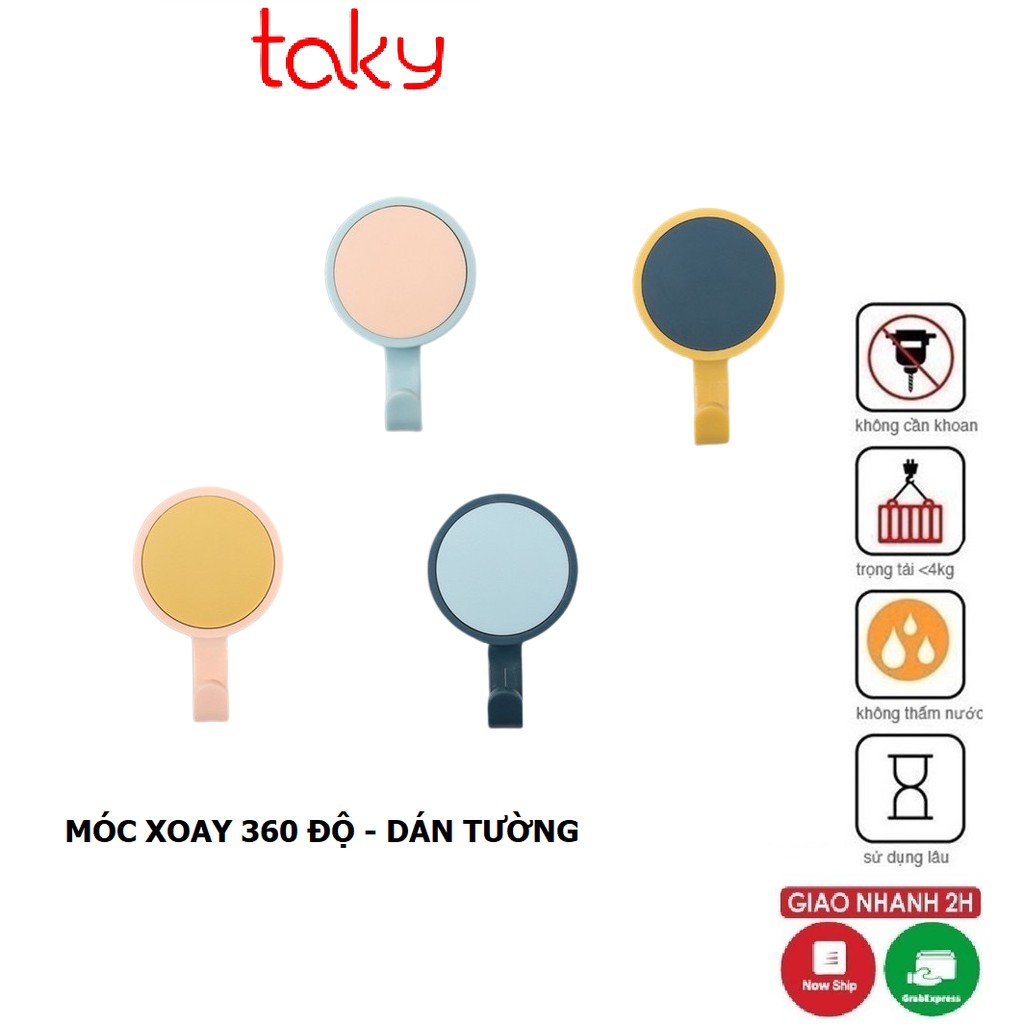 Móc Dính Tường Xoay 360 Độ, Taky, Tiện Dụng Trong Nhà, Nhiều Màu Lựa Chọn, Không Khoan Đục - 2231