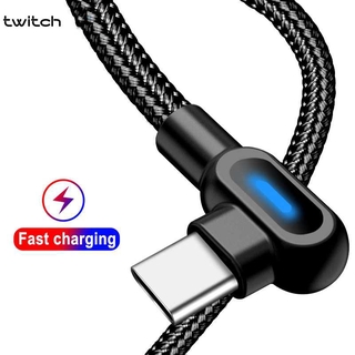  Twitch 90 Degree Micro USB Type C Fast Charging Cable