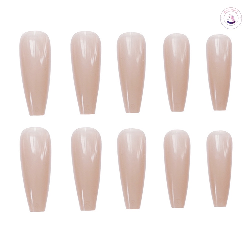 Set 24 Móng Tay Giả Trong Suốt Sáng Bóng Phong Cách Pháp Cho Nữ