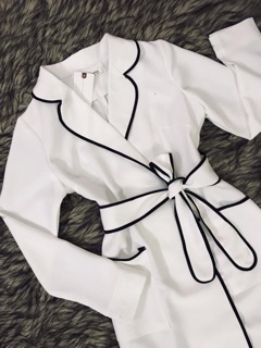 Váy cổ vest phối ren cao cấp