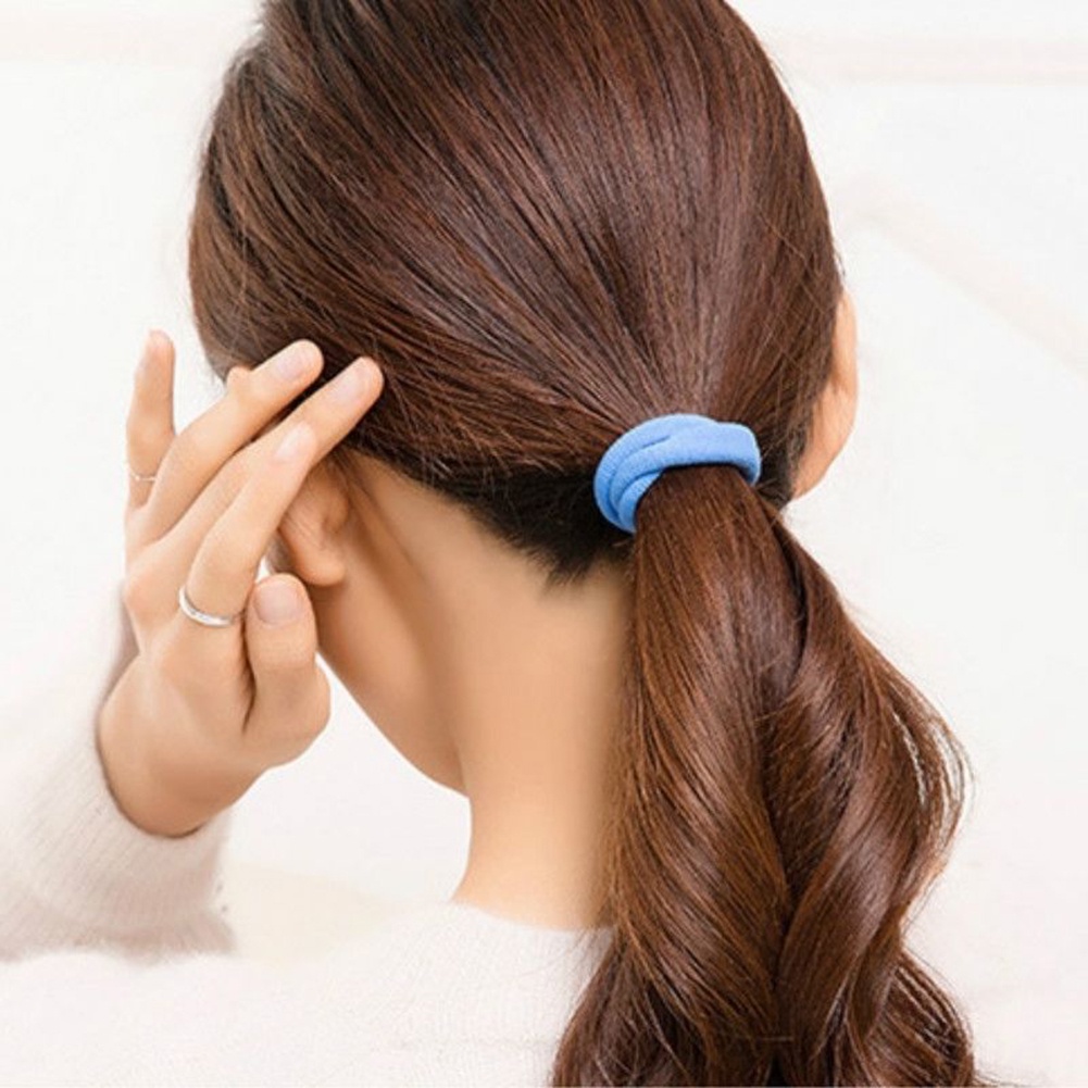 Dây Cột Tóc Đuôi Ngựa Co Giãn Nhiều Màu Sắc Cho Nữ