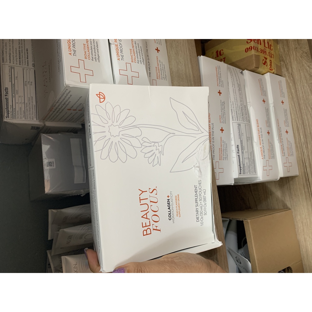 Hộp 30 gói colagen nước Nuskin Mỹ collagen beauty focus plus