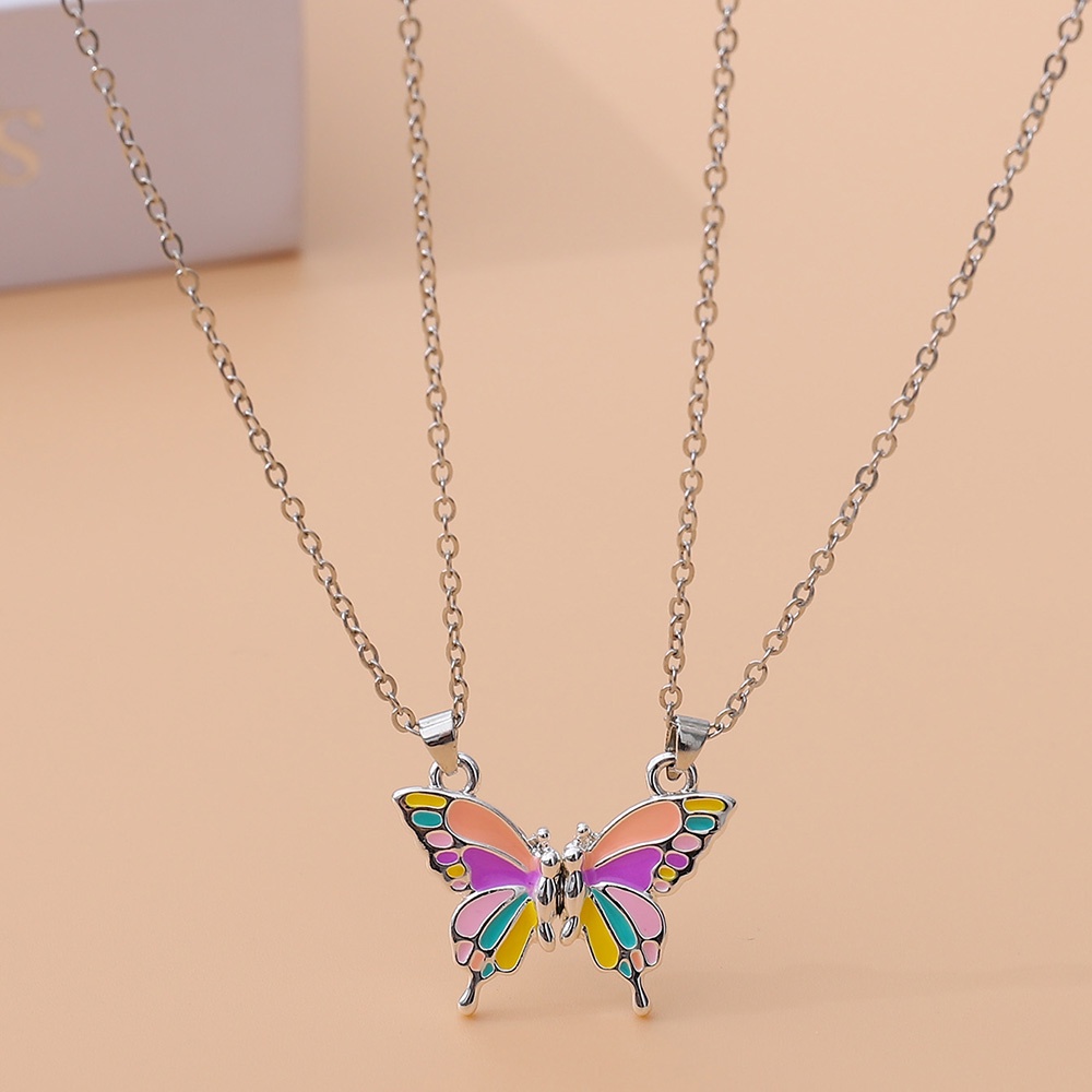 Vòng cổ Mặt Hình Bướm Bằng Hợp Kim Nhiều Màu Sắc Thời Trang Dành Cho Nữ