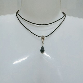Vòng cổ chocker 2 tầng mặt hạt đen hình giọt nước