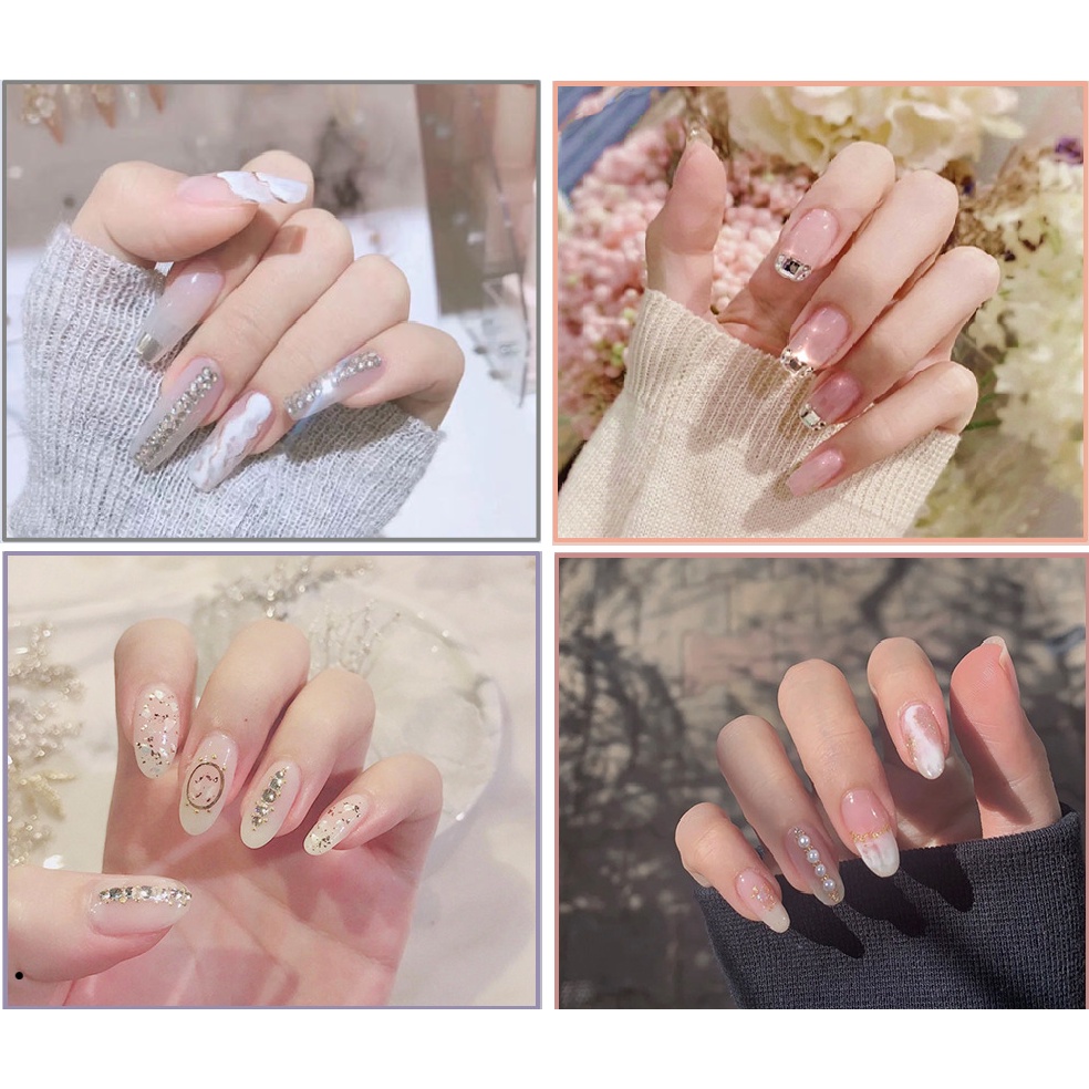 [Z1-20] Móng giả đính đá bộ 24 móng /Kèm keo/ làm nail mã Z