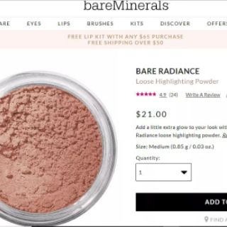 Combo phấn phủ khoáng và phấn highlight bareMinerals