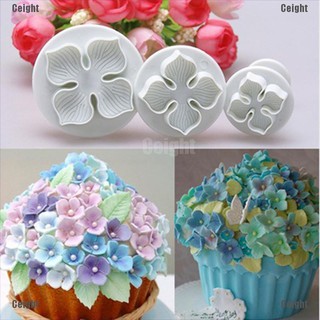 Bộ 3 Khuôn Cắt Kẹo Đường Trang Trí Bánh Kem Hình Hoa Cẩm Tú Cầu