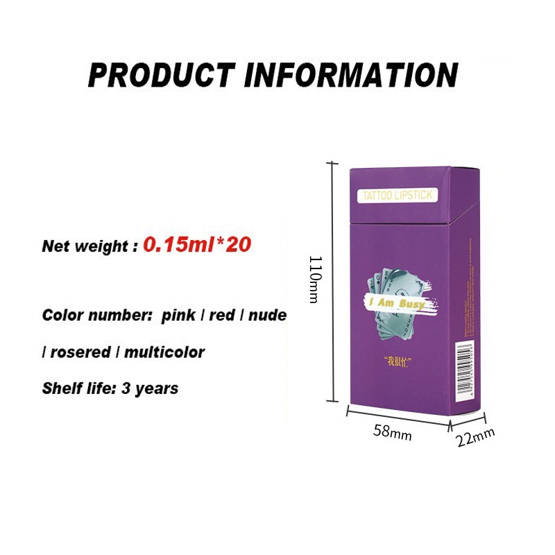 [Hàng mới về] Hộp son môi dạng tăm bông chống thấm nước lâu trôi thiết kế độc đáo