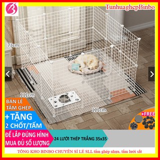 [FREE SHIP 50K]Quây chuồng chó (bán lẻ theo tấm) bằng tấm nhựa ghép, tấm lưới sắt, thép 35x35, mỗi tấm tặng kèm 2 chốt