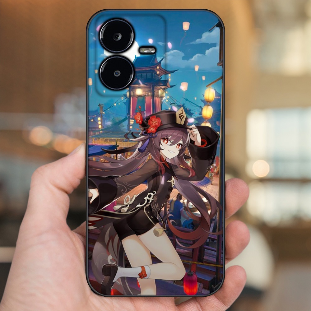 Ốp lưng Vivo Y22s viền đen in hình Hutao Genshin Impact