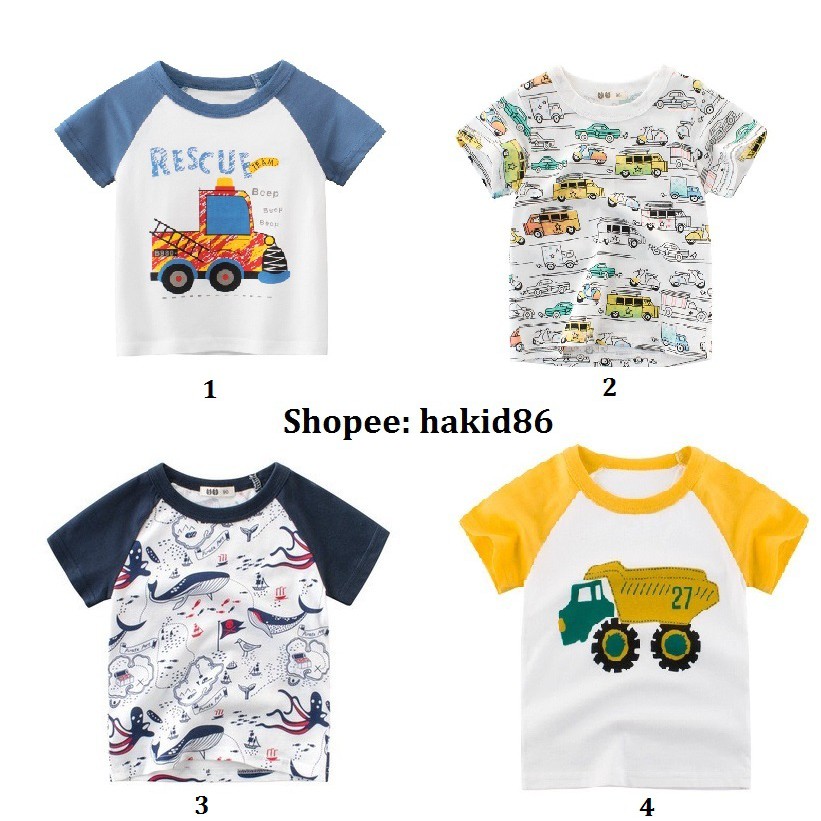 Áo bé trai áo thun cho bé trai bé gái kids chất cotton 27kids cộc tay 10-33kg