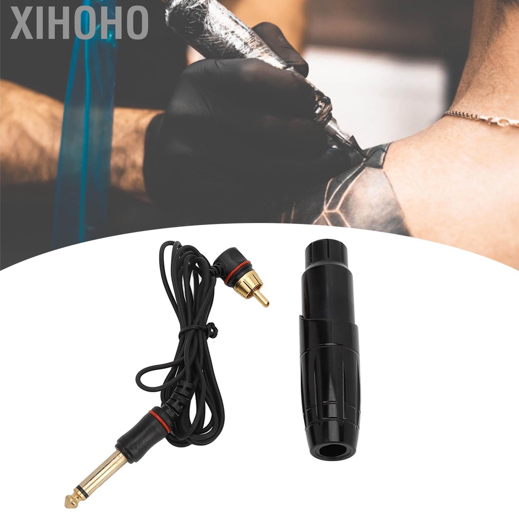 Xihoho Rotary Cartridges Tattoo Pen Aluminum Alloy Black Lightweight High Speed Adjustable Machine with RCA Cord