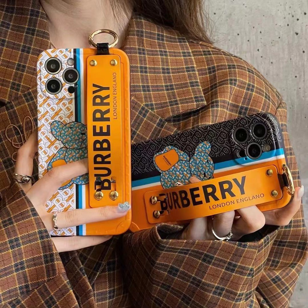 Ốp điện thoại trang trí logo Burberry kèm dây đeo iPhone 13ProMax 13 13pro 11ProMax 11 X Xs Xr XsMax 12 12pro 12ProMax