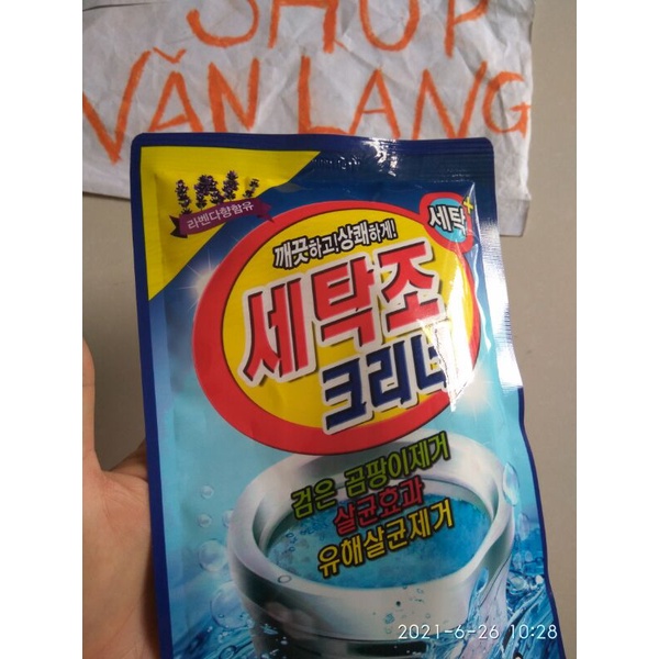 Bột tẩy lồng máy giặt ,bột vệ sinh máy giặt Hàn Quốc gói 450g