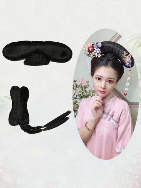 Bộ tóc giả cổ trang kiểu nhà Thanh