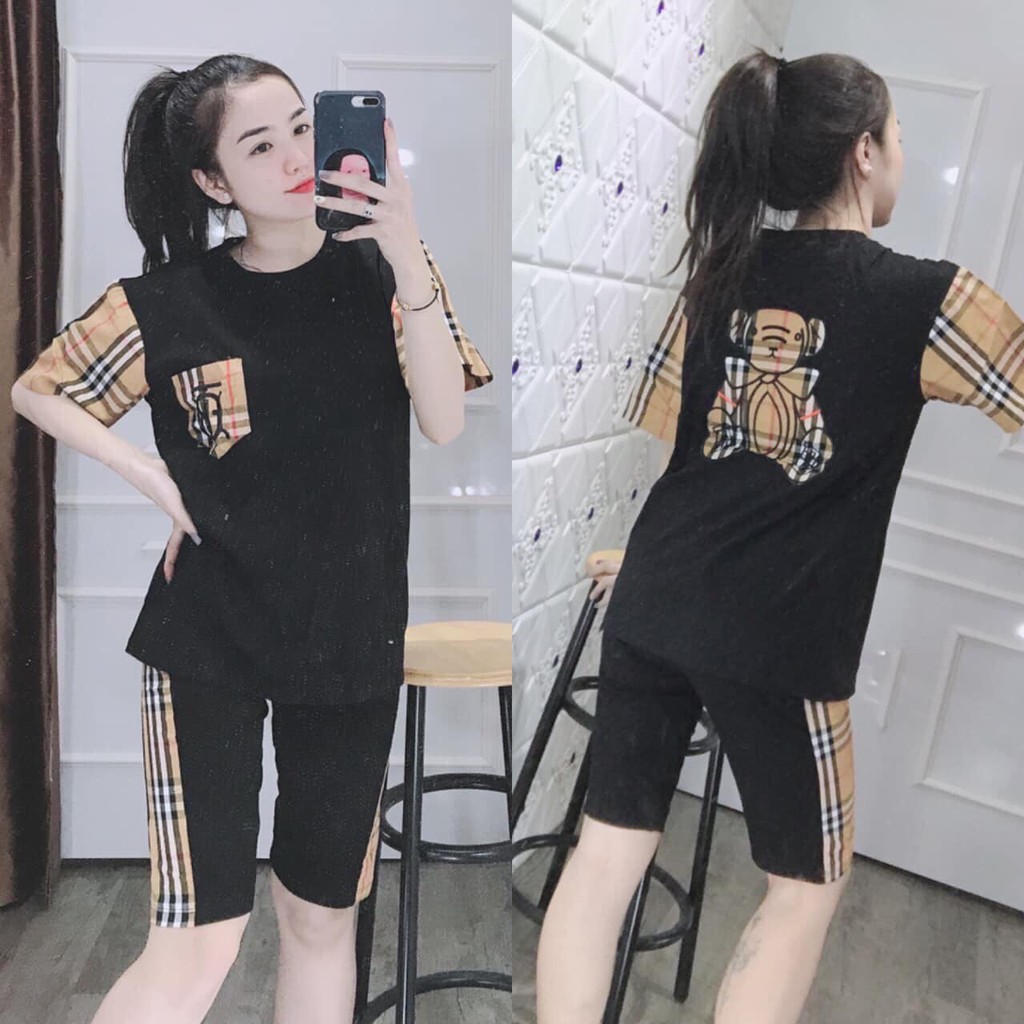 [Ảnh thật tự chụp] Đồ bộ mặc nhà thun cotton quần ngang gối | BigBuy360 - bigbuy360.vn