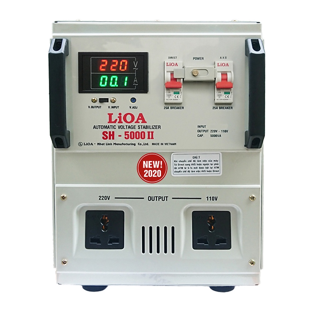 Ổn áp Lioa công suất 5kVA 1 pha (SH 5000II NEW2020) hàng chính hãng bảo hành 3 năm