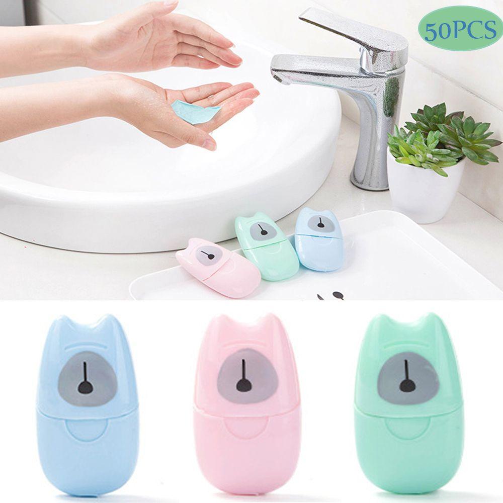 XIANTIN Hộp 50 Miếng Xà Phòng Giấy Mini Tiện Lợi