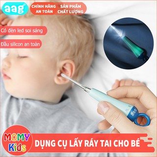 Dụng Cụ Lấy Ráy Tai Cho Bé Cao Cấp Có Đèn AAG Hàn Quốc Đầu Silicon Mềm An Toàn