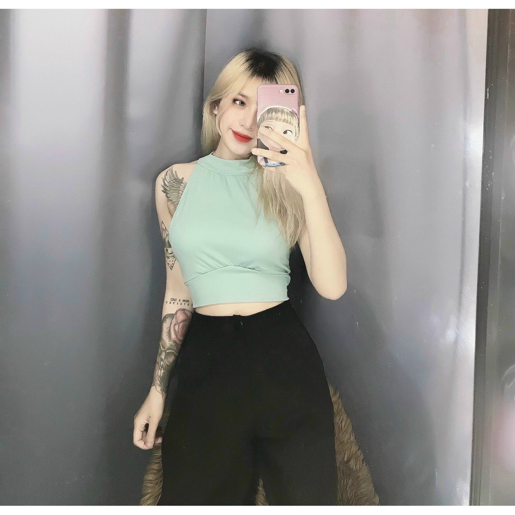áo yếm croptop kiểu cột hở lưng sau