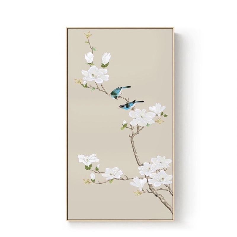 Tranh hoa sen lụa kim sa - size 40x80 - hoặc theo yêu cầu