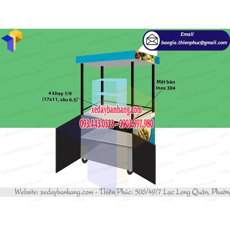 Xe Bán Bánh Mì Xíu Mại Đẹp Giá Sỉ Tận Xưởng - ĐT: 0903897980 - xedaybanhang.com