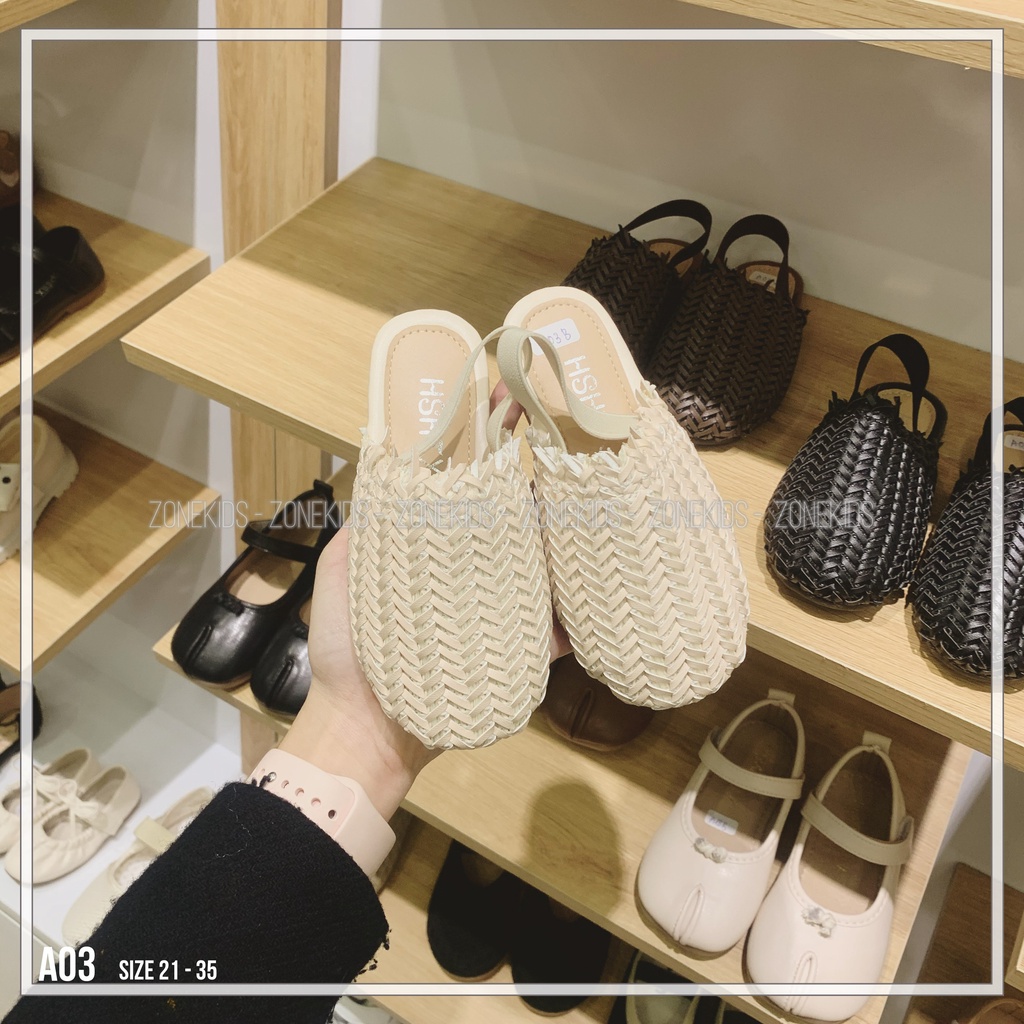 Dép cói phối quai chun cho bé gái Zonekids - A03