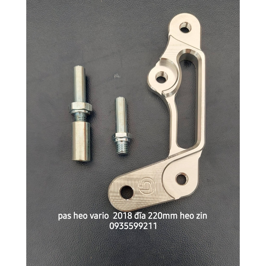 Pas nhôm cnc gắn heo zin vario vision lên đĩa 220mm