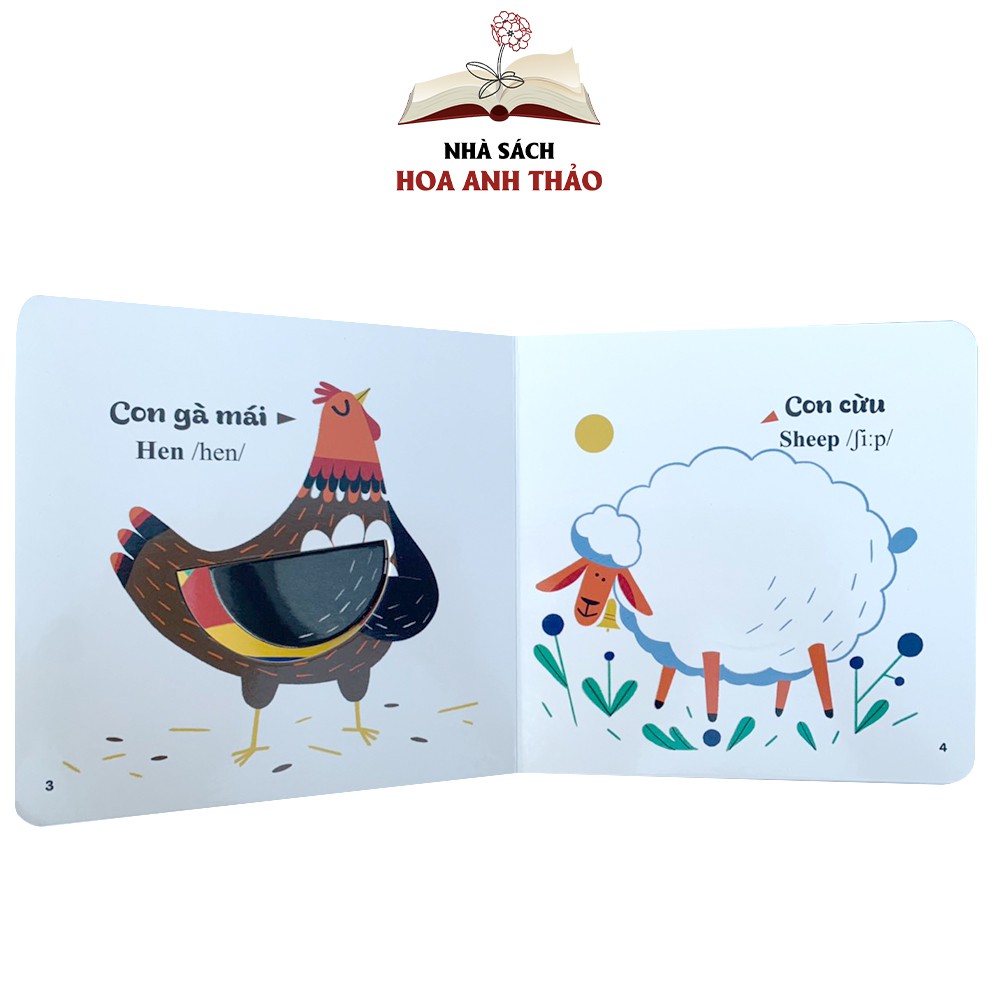 Sách - Đục trổ thông minh Những từ vựng đầu đời của bé song ngữ Việt Anh cho bé dưới 6 tuổi (Bộ 4 quyển)