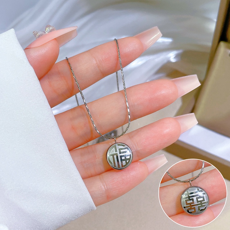 Vòng cổ Hai Mặt Bằng Thép Không Gỉ Mạ Vàng 18K Thời Trang Không Gây Dị Ứng