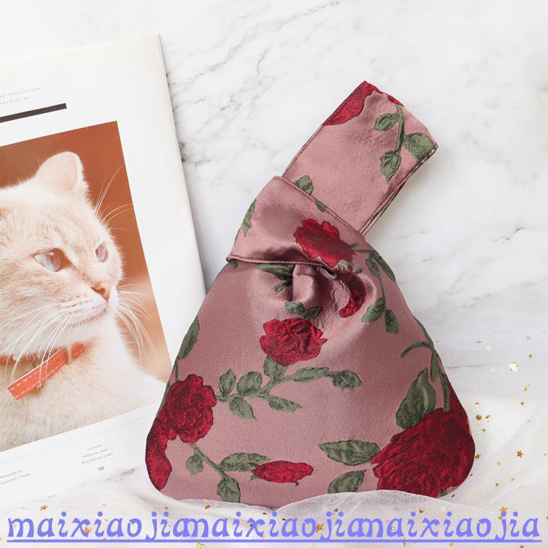 Vỏ bao tay vải dệt hoa hồng thủ công phong cách Pháp cho nữ