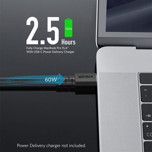 Dây cáp sạc ANKER Powerline Select Type C to Type C 60W bọc dù -  A8032 A8033  dài 0.9 1.8 Mét 30W 25W