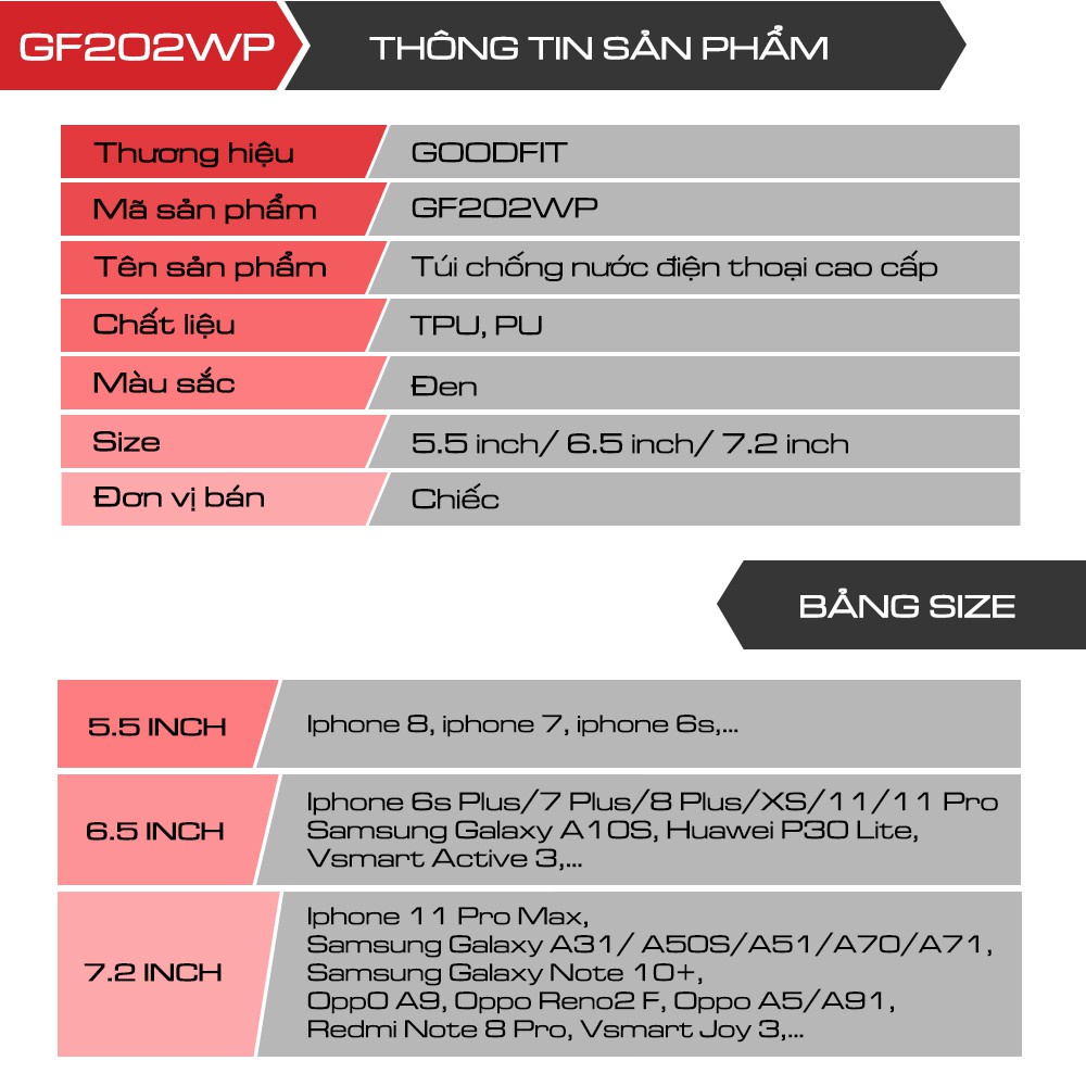 Túi chống nước điện thoại, bao đựng điện thoại chống nước đi biển 4 lớp, đạt chuẩn chất lượng GoodFit GF202WP chính hãng