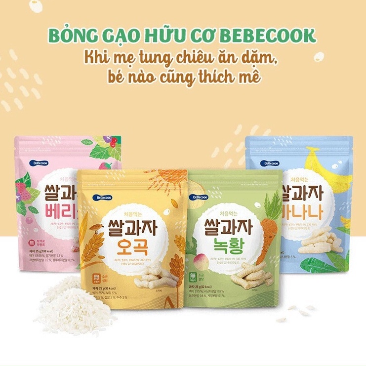 (SALE) Bánh Ăn Dặm Hình Que Hữu Cơ Bebecook Cho Bé 25g