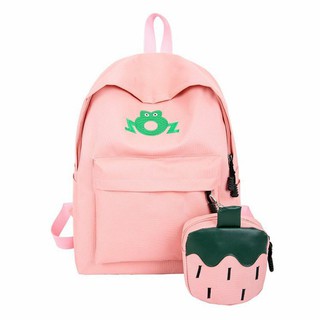 Set 2 món balo, bóp trái dâu, đi học đẹp giá rẻ - ẾCH DÂU