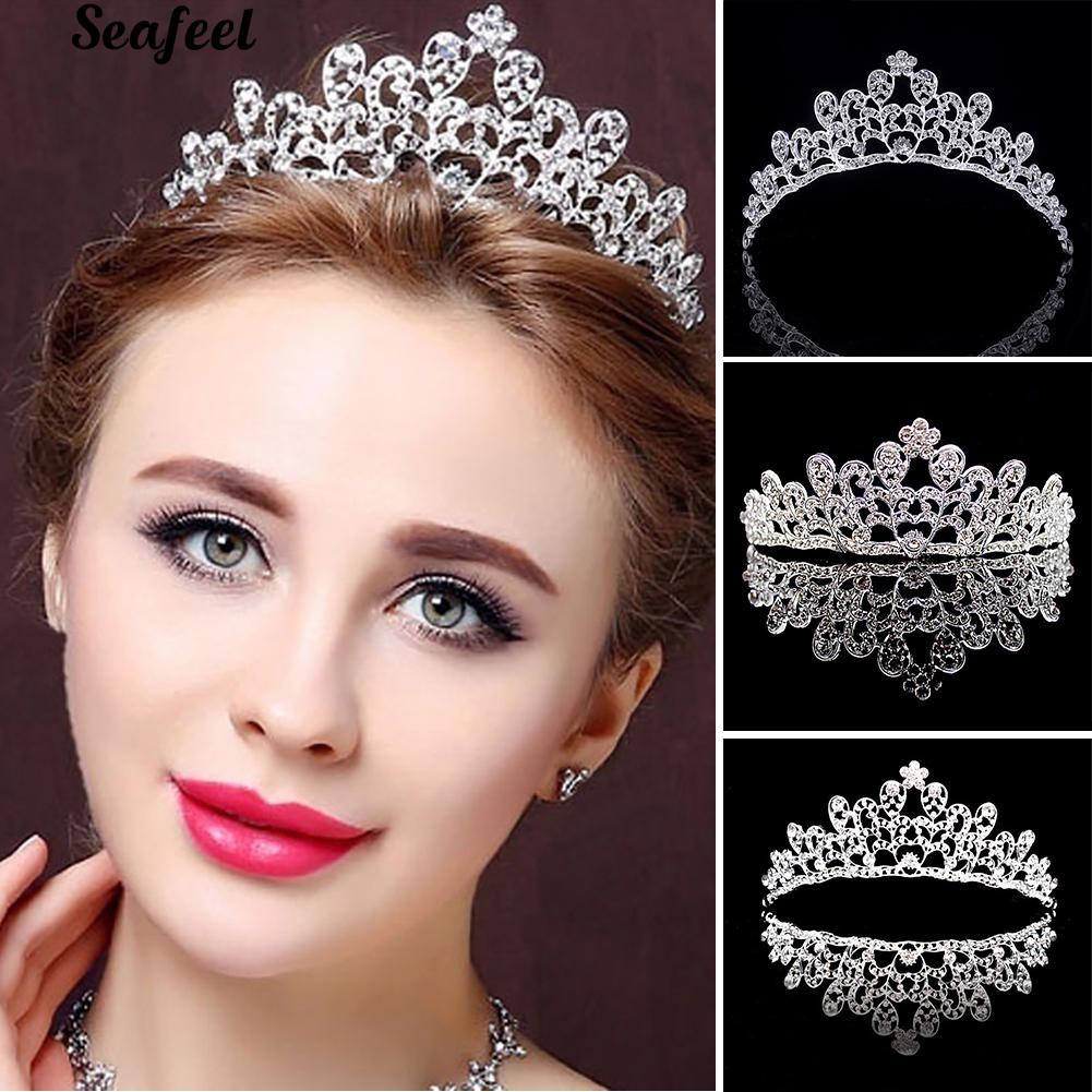 Vương miện cài tóc có đính đá kiểu công chúa cho nữ
